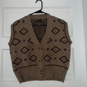 brown sweater vest